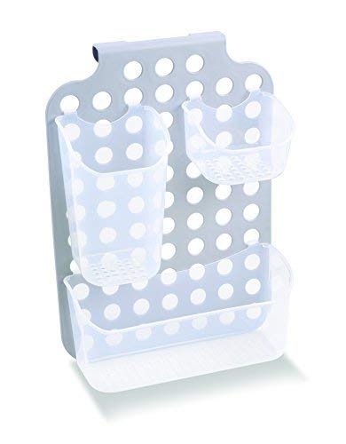 madesmart Adjustable Hanging Storage, Over-Door Organizer with 3 Adjustable Bins for Garbage Bags, Dish Soap, Sponges & Cleaning Supplies, Space-Saving Design, Grey - style: Hang-It Organizer