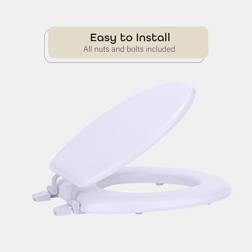 Soft Standard Vinyl Toilet Seat, White, 17 in | Toilet-Seat Construction: Contoured Seat Profile and Durable Finish Create a Polished Fixture Update. - color: White, size: 17 Inch, style: Vinyl
