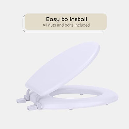Soft Standard Vinyl Toilet Seat, White, 17 in | Toilet-Seat Construction: Contoured Seat Profile and Durable Finish Create a Polished Fixture Update. - color: White, size: 17 Inch, style: Vinyl