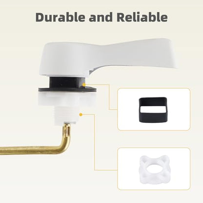 Universal Front Mount Metal Toilet Handle Replacement, Solid Brass, White | Toilet Flush Handle Lever with Adjustable Stainless Steel Chain, Compatible with Kohler, American Standard, TOTO, Mansfield - color: White, style: Front Mount Design