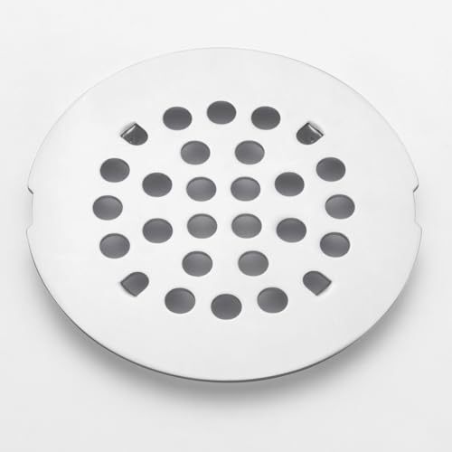Snap-in Shower Drain Cover 4-1/4 inch Shower Strainer Grid Round (1, Chrome) - color: Chrome