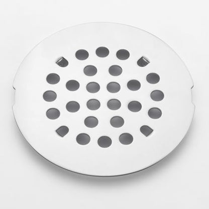 Snap-in Shower Drain Cover 4-1/4 inch Shower Strainer Grid Round (1, Chrome) - color: Chrome