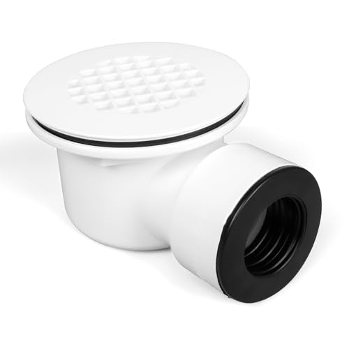 1-1/2"Side Outlet Shower Drain with Perforated Strainer Low Profile | Shower Drain Trap，PVC Shower Base Drain, Prevent Clogs & Odors, Creating Walk-in Showers