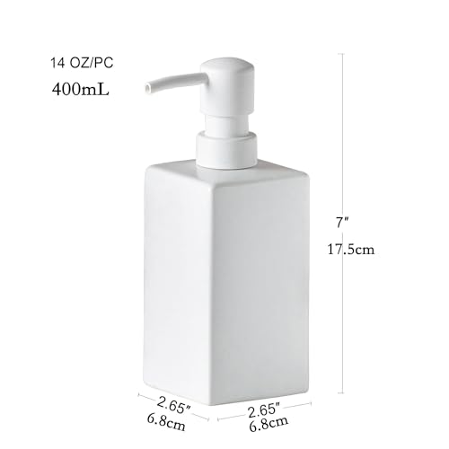 Lotion Dispenser Matte Soap Dispenser Ceramic Lotion for Bathroom Countertop Dish Soap Pump - color: Matte White, size: Circular