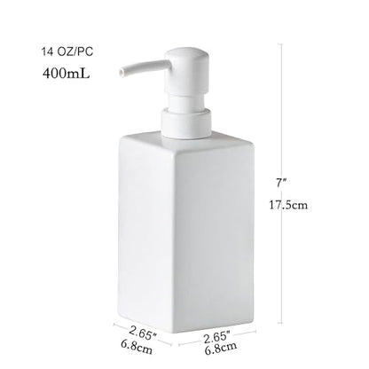 Lotion Dispenser Matte Soap Dispenser Ceramic Lotion for Bathroom Countertop Dish Soap Pump - color: Matte White, size: Circular