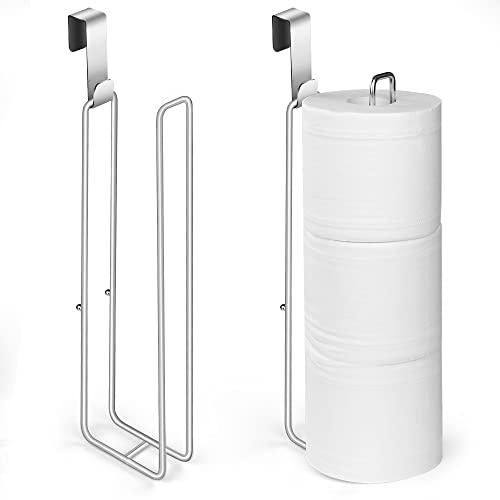 Bathroom Toilet Paper Roll Holder for 3 Roll Tissue（2 Pcs） | , Brushed Nickel,Over The Tank Toilet Paper Holder,Self Adhesive Toilet Paper Holder Storage Wall Mount,Stainless Steel - color: B:hold 3 Rolls Tissue(2pcs)