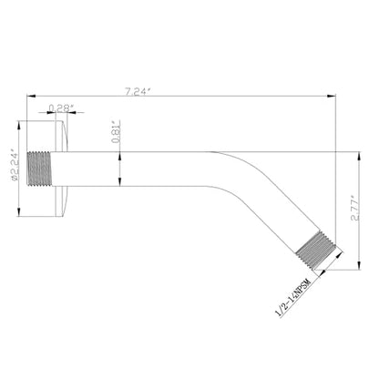 Joyrain Shower Arm with Flange, 304 Stainless Steel Extension Pipe for Fixed Shower Head, Wall-Mounted (6 inch and 8 inch Options) (Chrome, 8 inch) - color: Shower Armm (8-In), size: Chrome