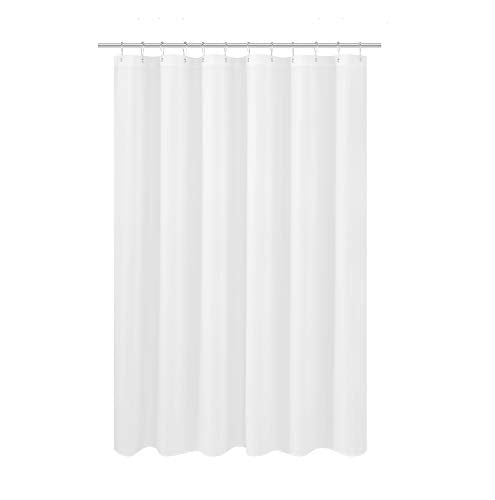 N&Y HOME Fabric Shower Curtain Liner 69 x 70 inches, White | Hotel Quality, Bottom Magnets, Machine Washable, Water Repellent, 69x70 Bathroom Curtain with Grommets - color: White, size: 69"W x 70"L (Pack of 1)