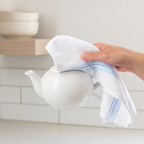 100% Cotton Washcloths 12x12 in, Blue (10 Pack) - color: Blue
