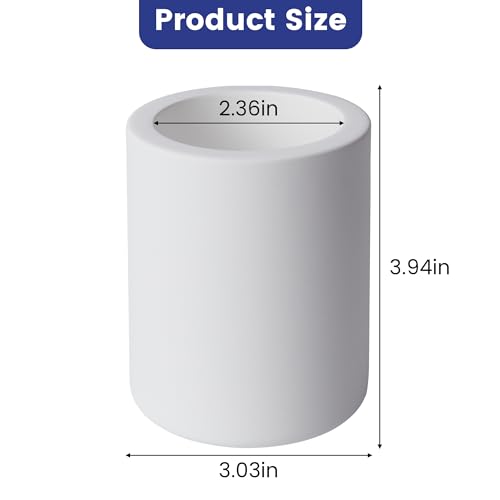 Drying Stone Toothbrush Holder, Diatomite Toothbrush Holders for Bathroom Counter, Quick Drying Electric Toothbrush and Toothpaste Holder Bathroom Organizer, White - color: White