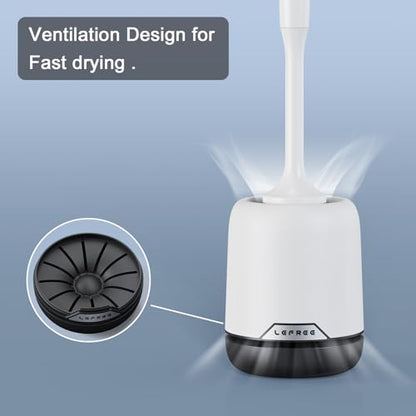 3 Pack Silicone Toilet Bowl Brush and Holder Set with Ventilated Holder, Floor Standing & Wall Mounted Toilet Scrubber - color: Black, size: 3 Pack