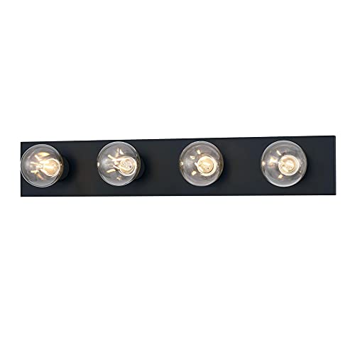 Westinghouse 6117600 Traditional Four-Light Indoor Vanity Light Fixture, Matte Black - color: Matte Black, size: 4-Light