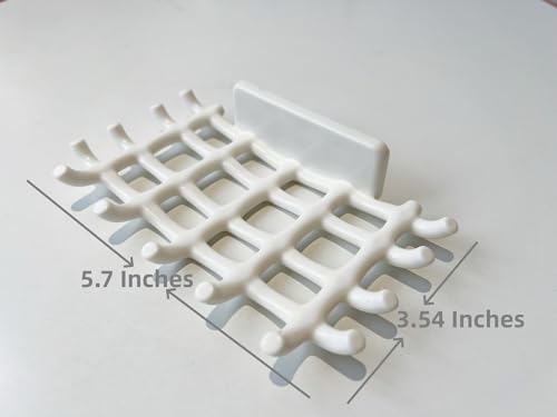 2-Pack Adhesive Soap Holder, No Drill Wall Mounted Self Draining Soap Dish for Shower Bathroom Kitchen(White) - color: White