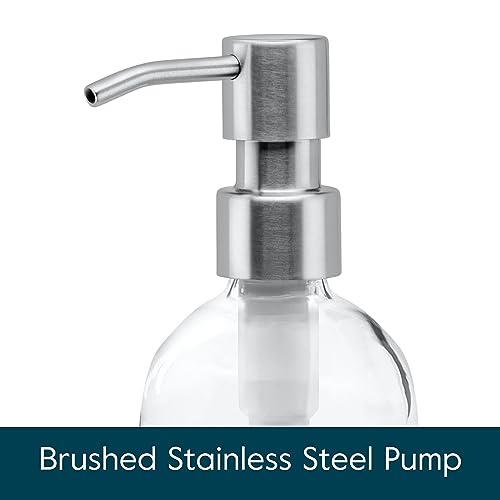 Grove Co. Gel Hand Soap Dispenser, 2 x 13.5 oz Glass Bottles | Glass bottles; Stainless-steel pumps; Reusable; Pair with Grove Co. Hand Soap; No Plastic Waste - size: 27 Ounce ( Pack of 2)
