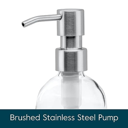 Grove Co. Gel Hand Soap Dispenser, 2 x 13.5 oz Glass Bottles | Glass bottles; Stainless-steel pumps; Reusable; Pair with Grove Co. Hand Soap; No Plastic Waste - size: 27 Ounce ( Pack of 2)