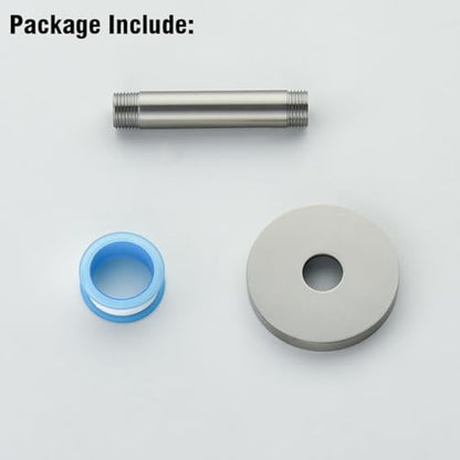 RANDOM Shower Arm with Flange,4 Inches Ceiling Mount Shower Head Extension Arm Straight Arm Ceiling-Mounted For Fixed Shower Head,Brushed Nickel.RD91038-4BN - color: 4″ Brushed Nickel(Round Flange)