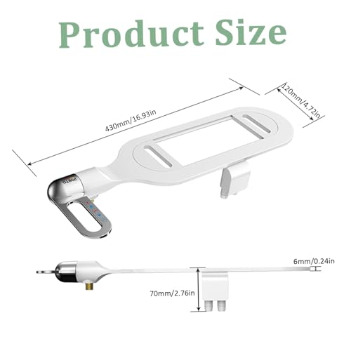 Non Electric Bidet Toilet Seat Attachment with Dual Nozzle, Adjustable Toilet Bidet Attachment for Sanitary and Feminine Wash, Bidet Attachment for Toilet