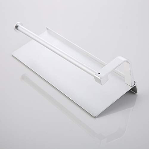 Paper Towel Holder with Shelf,Wall Mount 2-in-1 for Kitchen Shower Bathroom Organizer Storage
