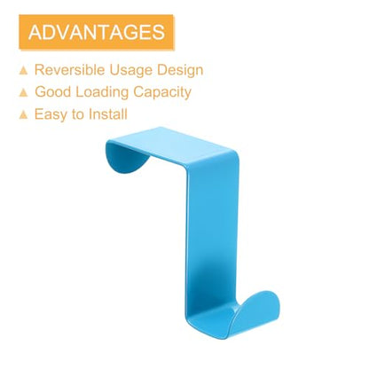 uxcell Over The Door Hooks,2pcs - Stainless Steel Door Hangers Hooks, S-Shaped Double Hooks for Hanging Clothes, Hats, Towels (Blue) - color: Blue
