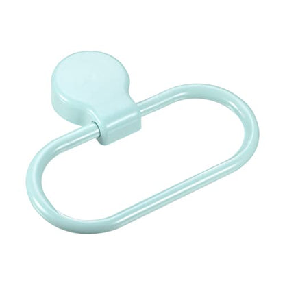 HARFINGTON Wall Mounted Oval Towel Ring ABS Hanging Holder Self-Adhesive for Bathroom Kitchen Accessories, Blue - color: Blue