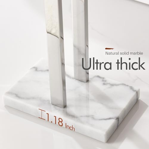 KOKOSIRI Floor Stand Towel Rack for Bathroom 2-Tier Free Standing Towel Holder with Heavy Marble Base Thicken Steady Design Polished Chrome Stainless Steel THS0005-CH - color: Polished Chrome