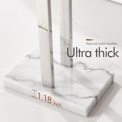 KOKOSIRI Floor Stand Towel Rack for Bathroom 2-Tier Free Standing Towel Holder with Heavy Marble Base Thicken Steady Design Polished Chrome Stainless Steel THS0005-CH - color: Polished Chrome