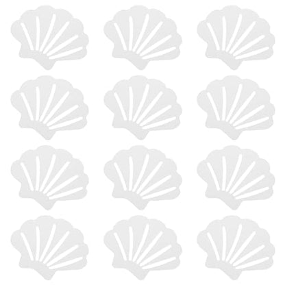 PATIKIL 12 Pcs Non Slip Bathtub Stickers, Anti Slip Shower Stickers Bathroom Shower Floor Decals Sea Shell Shape Cute Treads Tubs, White - color: White