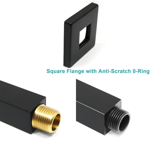 Enga Brass 3 Inch Ceiling Mount Shower Arm with Flange, Matte Black - color: Matte Black, style: 3 Inch