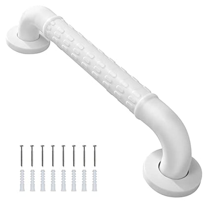 Handicap Grab Bars for Shower ，Elderly Wall Mount bathro Safety ， Handle Bath Grab Anti Slip Grip Heavy Duty （White11.8in） - size: 11.8*1.4in