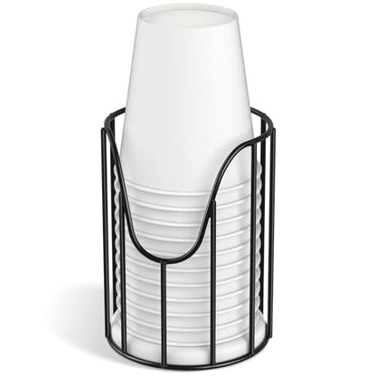 Luxspire Bathroom Cup Dispenser, 3-5oz Dixie Cup Dispenser, Metal Dixie Cup Holder, Disposable Paper Cup Holder for Bathroom, Cotton Pad Holder, Guest Bathroom Essentials, Black | Holds 3-5oz Dixie cups, Spring-loaded mechanism, Essential for guest bathro