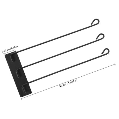 Rotating Stainless Steel Towel Rack Black 3-bar Punch-Free Wall Mounted Bathroom Towel Holder Organizer for Multiple