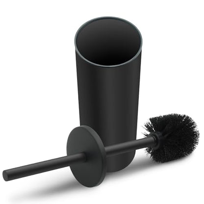 Stainless Steel Toilet Brush with Holder Set for Bathroom Storage and Organization Toilet Bowl Cleaner Brush and Holder (1, Black) - color: Black