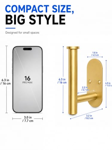 2Pcs Hand Towel Holder for Bathroom, Gold Small Hand Towel Racks Bar Hanger for Rv Kitchen Wall Mounted, Thicken 6.3" SUS304 Stainless Steel Towel Ring, Modern Contemporary, Heavy Duty, 2 Pack - color: Gold