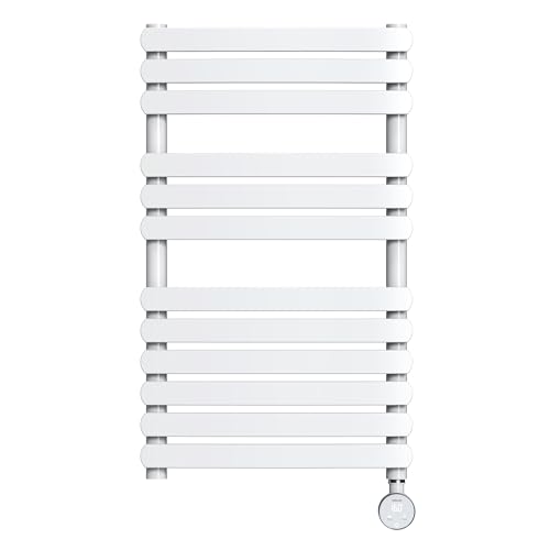 MG01 Towel Warmer for Bathroom, Large, White | Heated Towel Rack, Built-in Timer and Thermo Control, Detachable Controller, Memory Function, Hardwired/Plug-in