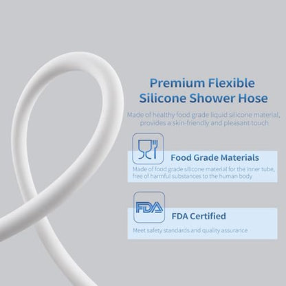 TRIPHIL Kink-Free Extra Long Flexible Shower Head Hose Replacement, Premium Anti-Explosion Matte White RV Shower Hose with Brass Insert and Nut - color: Matte White, size: 118 Inch