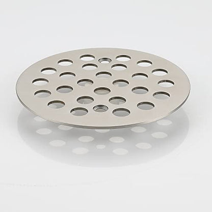 4-1/4 Inch Screw-in Round Shower Drain Cover Replacement Floor Drainer Grate with Screws (Brushed Nickel) - color: Brushed Nickel