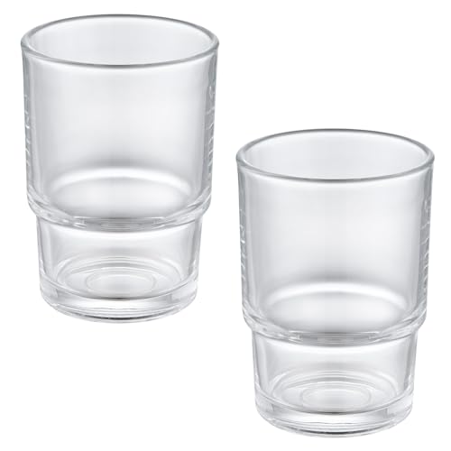 Aomasi Glass Toothbrush Holders for Bathroom Sink, 2 Pack, Transparent | Thickened Substantial Glassware, Bathroom Tumbler Cup for Daily Drinking Water, Easy to Clean, Toothbrush Holder Replacement - color: Transparent