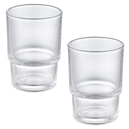 Aomasi Glass Toothbrush Holders for Bathroom Sink, 2 Pack, Transparent | Thickened Substantial Glassware, Bathroom Tumbler Cup for Daily Drinking Water, Easy to Clean, Toothbrush Holder Replacement - color: Transparent