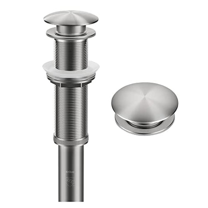 KRAUS Bathroom Sink Pop-Up Drain with Extended Thread for Thicker Countertops and Glass Sinks in Spot-Free Stainless Steel, PU-L10SFS - color: Spot Free Stainless Steel, size: 10 3/4 Inch