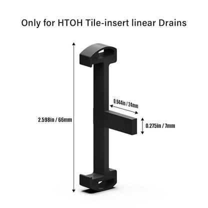 Plastic Clip for HTOH Linear Shower Drain, Tile Tray Supporter, Black,6 PCS | Shower Drain Clips, Black Plastic Clip, for HTOH 2-in-1 Tile-Insert Bathroom Linear Drain - color: Black