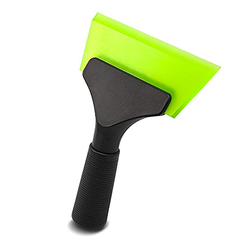 FOSHIO Small Squeegee with 5 Inch Green Rubber Blade Mini Wiper Window Tinting Tools for Mirror Glass Window Cleaner with Non-Slip Handle - color: Green