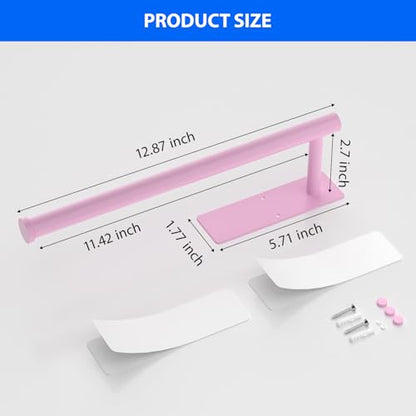 Paper Towel Holder Under Cabinet, Self-Adhesive,No Drilling, Stainless Steel, Wall-Mounted for Kitchen and Bathroom, Easy Install, Durable, Space-Saving, Ideal for Home, RV (Pink, 1 Pack) - color: Pink