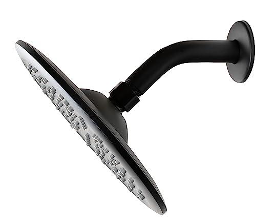 Niagara Conservation N9517MB Rainfall Spa 1-Spray with 1.75 GPM 8-in. Wall Mount Adjustable Fixed Shower Head in Matte Black, 1-Pack | Bathroom Shower Head Sprayer with Pressure Compensation - color: Matte Black, size: 1.75 GPM