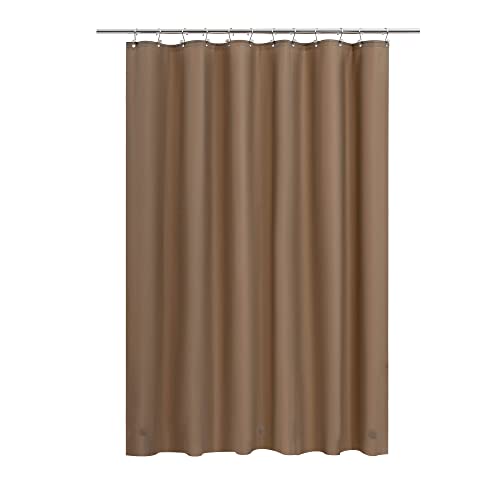Barossa Design Brown Shower Curtain Liner Standard Size | Premium PEVA, BPA & PVC Free, No Chemical Smell, Metal Grommets, Lightweight Shower Curtain with 3 Magnets for Bathroom - color: Brown, size: 72"W x 72"L (Pack of 1)