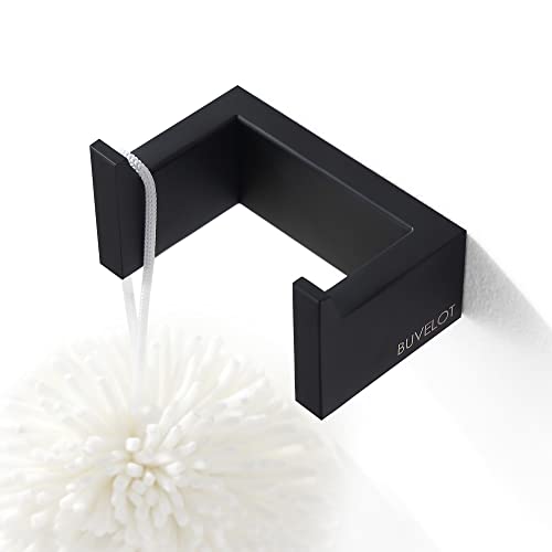 Matte Black Double Towel Hook for Bathroom,Modern Coat Robe Hook Wall Mounted,073010-MB Ler Series - size: Double Robe Hook - Ler Series