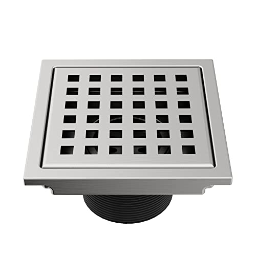 VIGO Elan 4.38 in. W x 4.38 in. L Square Shower Drain in Brushed Nickel - VG07004BN - color: Brushed Nickel, size: 4 in.