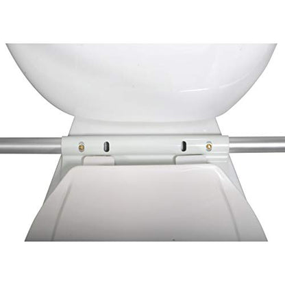 Drive Medical RTL12000 Toilet Safety Frame with Padded Arms, Anodized Aluminum Frame, Height and Width-adjustable Arms, Powder-coated Aluminum Bracket, Capacity up to 300 lb