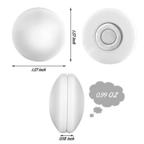 Jetec 12 Pcs/6 Sets Magnetic Curtain Weights No Sew Shower Curtain Magnets White Plastic Shower Curtains Liner Clips for Light Curtains Tablecloth Liner - color: White