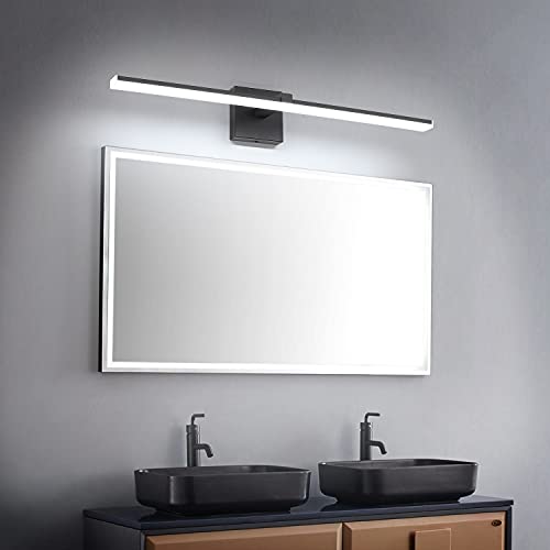 Modern LED Dimmable Vanity Light 40 inch Matte Black Bathroom Wall Lighting Fixtures - color: Black- Dimmable, size: 40-inch