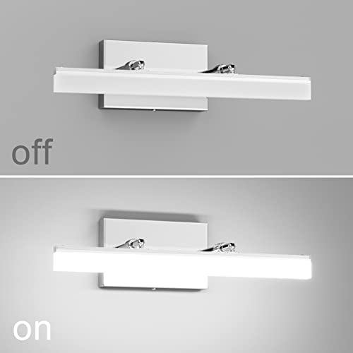 Aipsun 15.7 inch LED Vanity Lights Adjustable Bathroom Wall Light Bathroom Lighting Fixture Over Mirror Chrome Modern Vanity Lighting 5500K - color: Chrome, size: 15.7 in